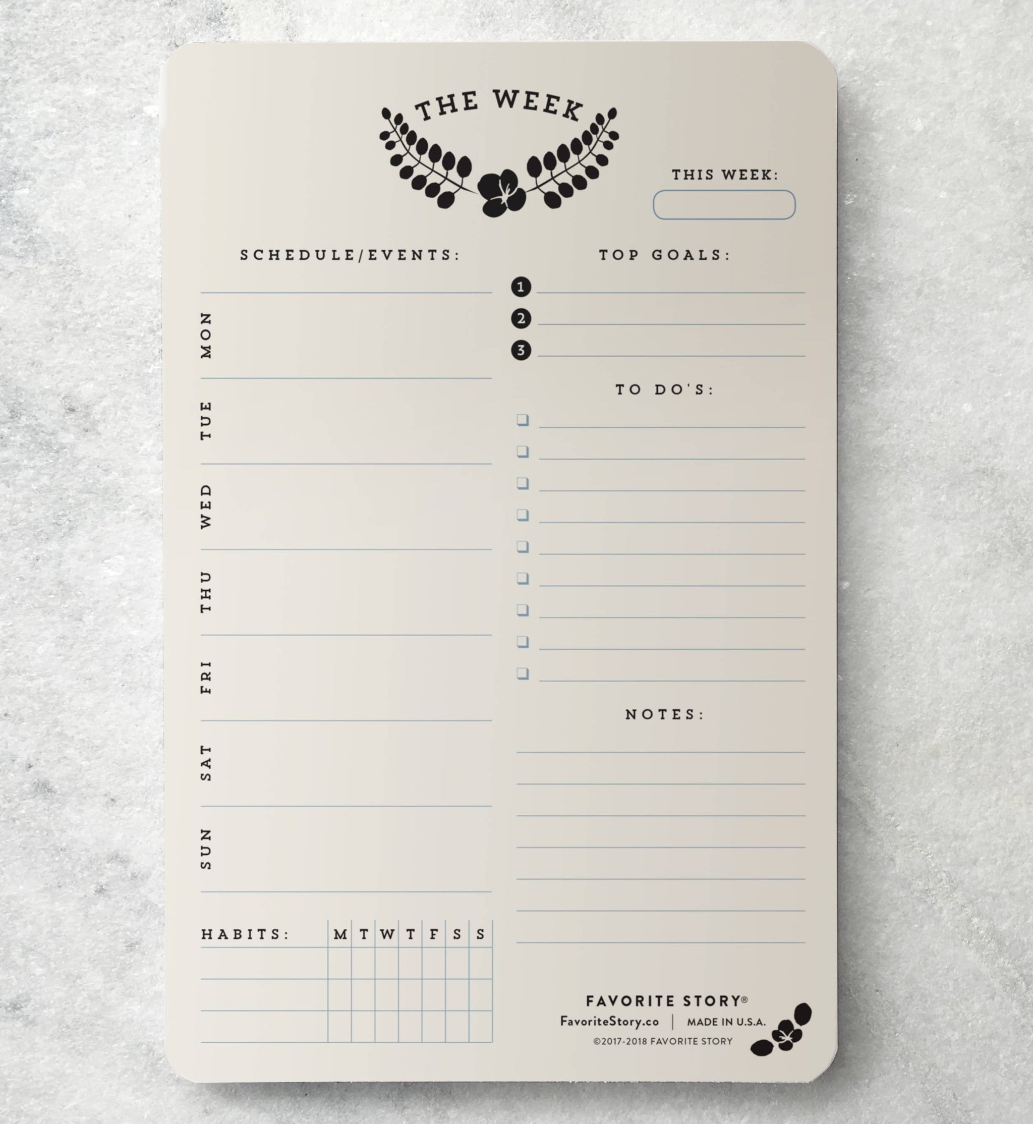 Weekly Laurel Planning Notepad - 11:11 Supply